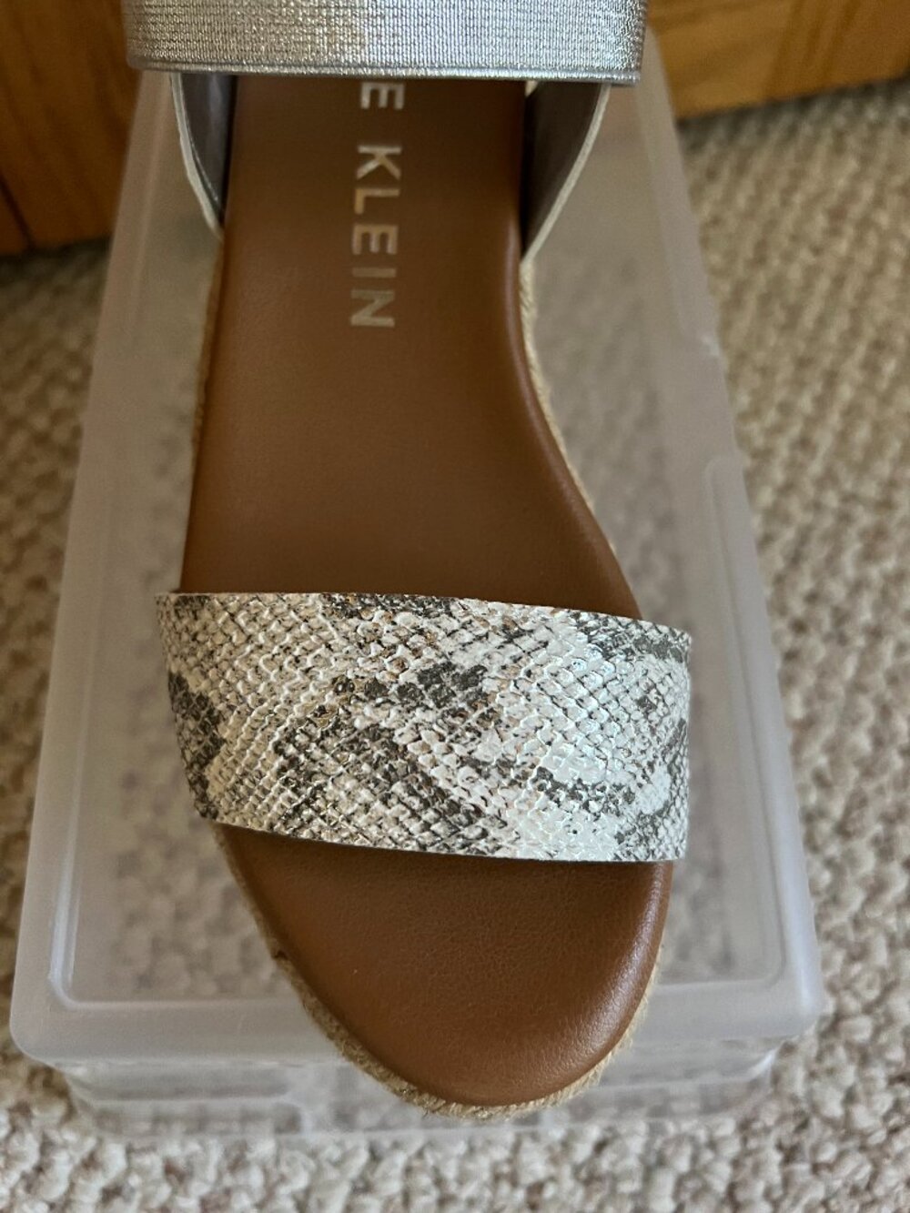 ANNE KLEIN -- Cait Snake-Print Espadrille Wedge Sandal -- Excellent Condition - Picture 2 of 12